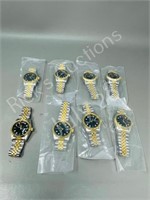 8 two tone Rolex style wrist watches