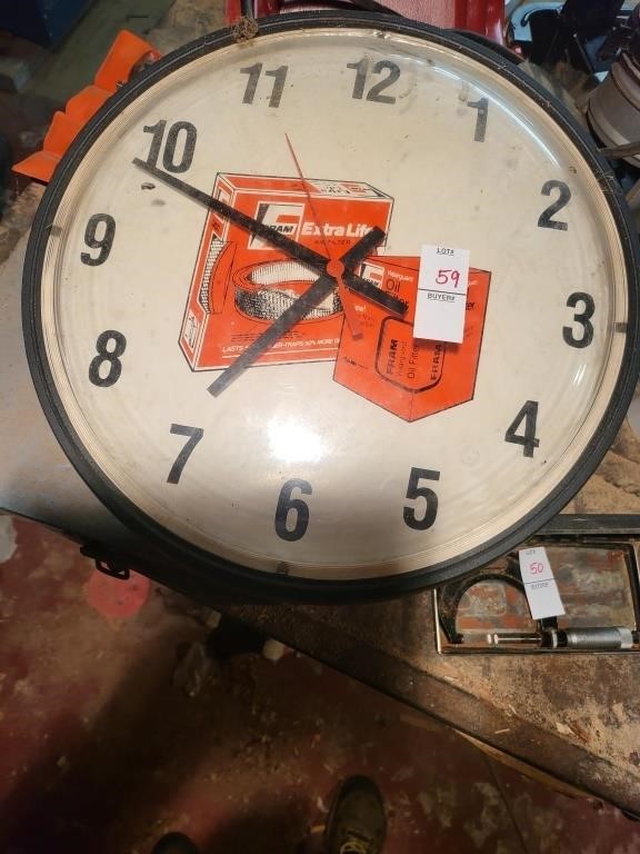 Fram oil filter clock 4in. Round