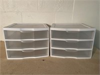 2- 3 drawer sterile light organizers. Each one