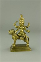 Tibetan Brass Protective Deity Figure