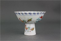 Chinese Doucai Porcelain Stem Bowl