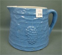 UHL Pottery Pitcher Blue Grape & Trellis
