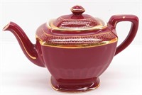 HALL #0113  Gold Trimmed 6-Cup Tea Pot