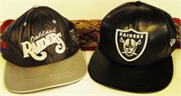 2 NFL Leather Oakland Raider Hats