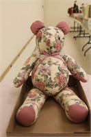 Floral Teddy bear & 2 lace pillows