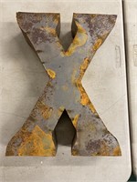 X, three dimensional handmade metal letter