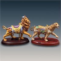 Pair Of Lenox Porcelain Carousel Figurines, Limite