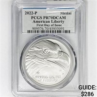 2022 American Silver Liberty Medal PCGS PR70 DCAM