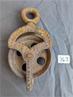 vintage metal pulley