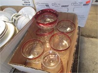 RUBY RED / CLEAR GLASSWARE