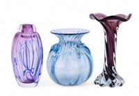 Murano and Art Glass Vases (3)
