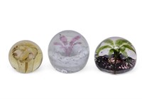 Signed Art Glass Paperweights (3)