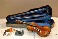 Geib Wood Cased Violin & Five Bows