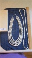 2 Pearl Necklaces (1 - 4 strand / 1-single strand)