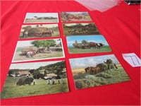 8- EARLY 1900'S VINTAGE PUTTING UP HAY POST CARDS