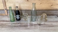 Bottles and glass insulators