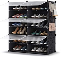 (36" x 31" x 12.6" - black) HOMIDEC Shoe Rack, 6