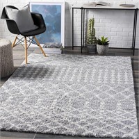 (5 ft x 7ft - grey)  Lux Shag Collection -