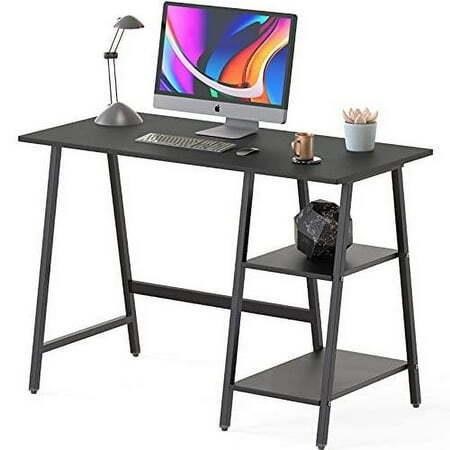 SHW Trestle Home Office Computer Desk  Black