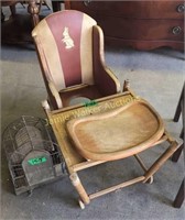 Convertible Vtg Child's High Chair Stroller Potty