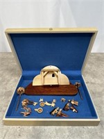 Wood Nativity Set with Wood Box, May be missing