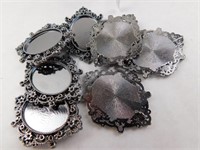 gunmetal oval pendants