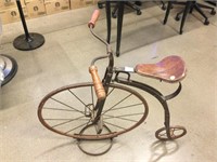 Metal and Leather Penny Farthing Bike with Stand