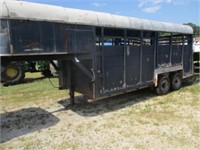 1090) 18'x7' GN stock trailer, new tires, new