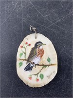 G. Jensen colored antler pendant depicting pretty