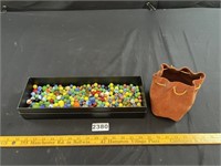 Marbles w/ Leather Bag