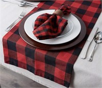 2PCK RED PLAID TABLE RUNNER (108X13IN)
