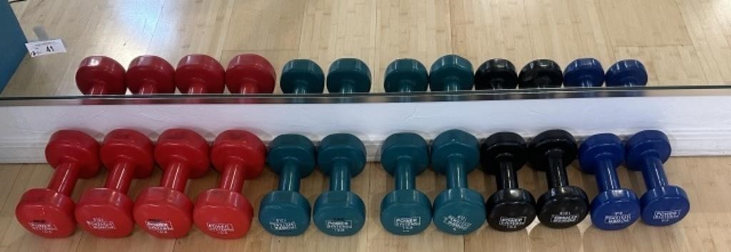 Lot of (12) Hand Weights Various Sizes