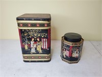 Vintage Japanese tea tins
