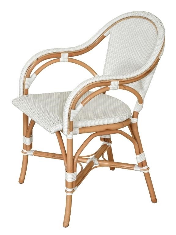 White Sierra Bistro Arm Dining Chair