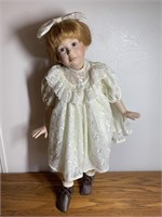 Porcelain Babydoll Lace Dress Bob Cut 24"