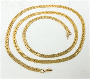 14k Flat Link Necklace, 27.55g, 30" Length