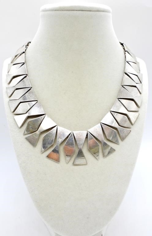 TAXCO STERLING BOLD GEOMETRIC NECKLACE