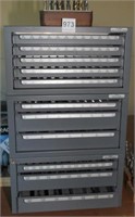 (3) Huot drill assortment cabinets w/100's drills