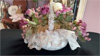 Handmade basket of flowers