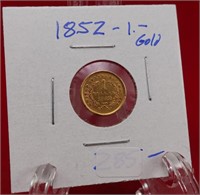 1852 Gold Dollar - Tested as Authentic