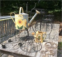 Outdoor Garden Wrought Iron Stands, Water Cans