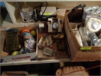3 bxs of electrical parts, volt meter, snaps, misc