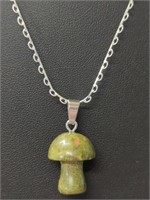 925 stamped 18-in chain with mushroom pendant