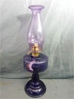 Stunning Antique Style Oil Lamp 17" Height Purple