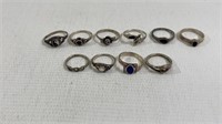 10 Unique Vintage .925 Silver Rings