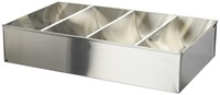 Winco 4-Compartment Stainless Cutlery Bin