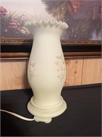 Fenton hand painted lamp/ signed number two