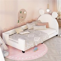 Mouse Ears Twin Size Wood Platform Bed Frame