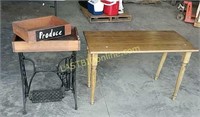 Antique Sewing Machine Base, Table, & More