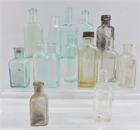 14 Pc Vintage Assorted Apothecary Bottles